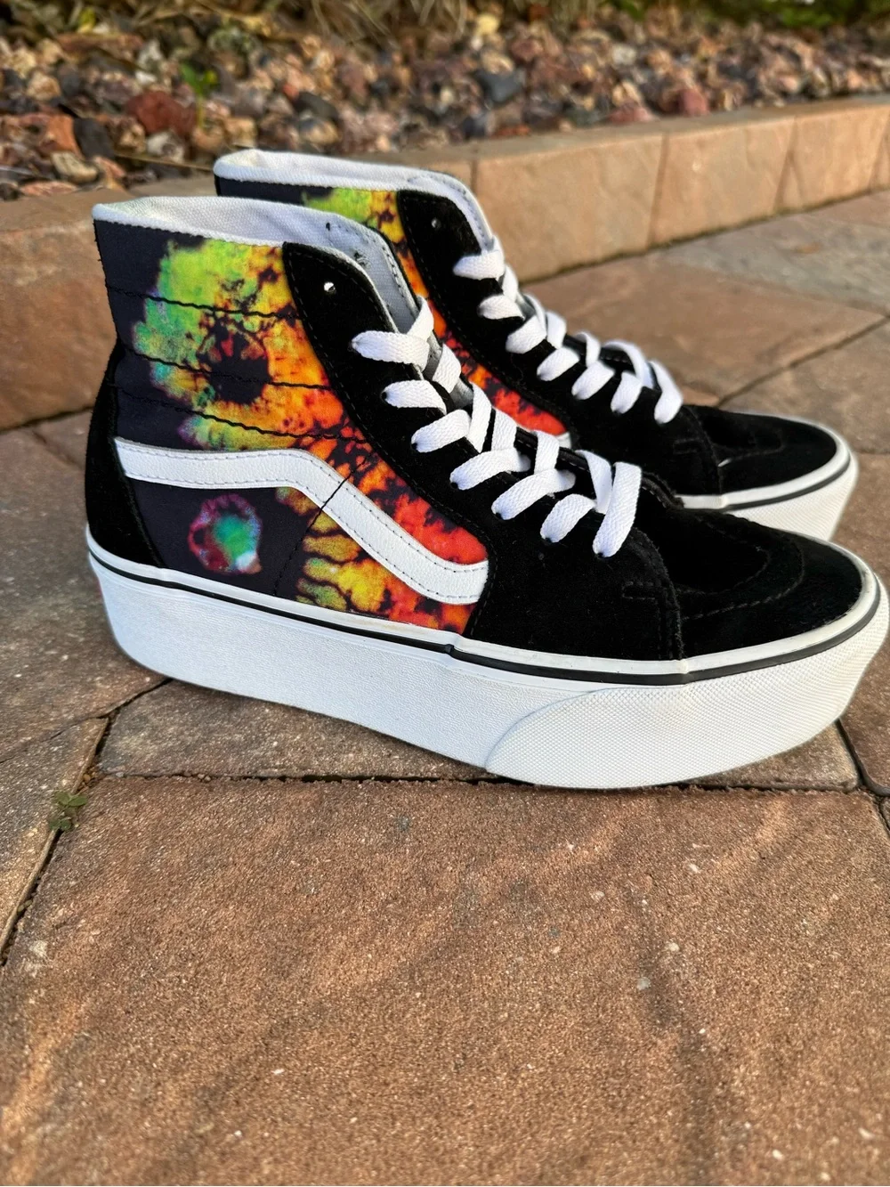 Vans Sk8-Hi Tapered Stackform Paradoxical Tie Dye Platform Shoes Men 6 Women 7.5